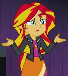 Size: 614x685 | Tagged: safe, screencap, sunset shimmer, equestria girls, g4, my little pony equestria girls: rainbow rocks, cropped, sad face, solo