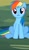 Size: 390x665 | Tagged: safe, screencap, rainbow dash, g4, my little pony: friendship is magic, the mysterious mare do well, cropped, cute, dashabetes, female, looking at you, mare, sitting