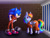 Size: 1280x960 | Tagged: safe, artist:polarisart, rainbow dash, hedgehog, pegasus, pony, g4, bound wings, chains, clothes, cuffs, duo, jail, male, prison, prison outfit, prisoner rd, sonic the hedgehog, sonic the hedgehog (series), sonic vs rainbow dash, wings