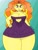 Size: 1932x2576 | Tagged: safe, artist:c_w, adagio dazzle, equestria girls, g4, breasts, busty adagio dazzle, cleavage, clothes, eyeshadow, hand on hip, impossibly large hips, looking at you, makeup, nail polish, plump, smiling, smiling at you, sweater, thighs, thunder thighs, underboob, wide hips
