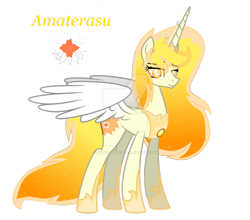 Size: 1280x1126 | Tagged: safe, artist:hate-love12, oc, oc only, oc:amaterasu, alicorn, pony, alicorn oc, deviantart watermark, female, horn, mare, obtrusive watermark, simple background, solo, transparent background, watermark, wings