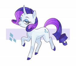 Size: 2656x2303 | Tagged: safe, artist:kianamai, rarity, pony, unicorn, mlp fim's tenth anniversary, g4, colored hooves, curved horn, female, happy birthday mlp:fim, high res, horn, lidded eyes, looking at you, mare, simple background, solo, white background