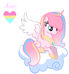 Size: 931x998 | Tagged: safe, artist:hate-love12, oc, oc only, oc:aine, alicorn, pony, cloud, female, lying down, mare, prone, simple background, solo, transparent background