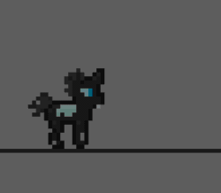 Size: 440x384 | Tagged: safe, artist:nitobit, derpibooru exclusive, oc, oc only, oc:random thoughts, changeling, earth pony, pony, animated, blank flank, gif, pixel art, shapeshifting, simple background, standing, transformation