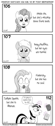 Size: 1320x3035 | Tagged: safe, artist:pony-berserker, derpy hooves, fluttershy, pinkie pie, twilight sparkle, alicorn, pegasus, pony, pony-berserker's twitter sketches, g4, 2020, alternate universe, black and white, blank expression, blank eyes, book, bookshelf, caption, cursed image, drool, english, evil twin, female, grayscale, halftone, heresy, i never learned to read, illiteracy, illiterate, impossible, levitation, looking at you, magic, mare, monochrome, moral event horizon, open mouth, pure unfiltered evil, simple background, smiling, something is not right, soulless, speech bubble, teeth, telekinesis, text, twilight sparkle (alicorn), underp, white background, wide eyes