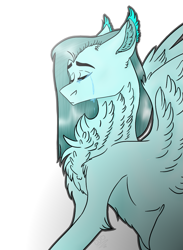 Size: 787x1073 | Tagged: safe, artist:toptian, oc, oc only, pegasus, pony, bust, chest fluff, eyes closed, pegasus oc, simple background, solo, white background, wings