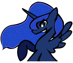 Size: 1744x1500 | Tagged: safe, artist:darksoma, princess luna, alicorn, pony, g4, missing accessory, simple background, solo, transparent background, we don't normally wear clothes