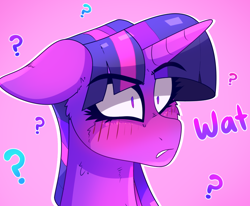 Size: 976x806 | Tagged: safe, artist:aaa-its-spook, twilight sparkle, pony, g4, blushing, female, implied lesbian, implied shipping, implied twidash, solo, wat