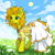 Size: 1024x1024 | Tagged: safe, oc, pony, unicorn, avatar maker factory, clothes, dress, meadow, scenery, tangelina