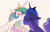 Size: 2478x1597 | Tagged: safe, artist:imalou, princess celestia, princess luna, alicorn, pony, g4, blushing, boop, cute, cutelestia, duo, eyes closed, female, floppy ears, grin, lunabetes, mare, missing accessory, nose wrinkle, noseboop, nuzzling, royal sisters, sibling love, siblings, simple background, sisterly love, sisters, smiling, white background