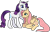 Size: 1073x683 | Tagged: safe, artist:atlantropa, fluttershy, rarity, pegasus, pony, unicorn, g4, cuddling, female, lesbian, mare, ship:flarity, shipping, simple background, transparent background