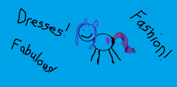 Size: 1360x674 | Tagged: safe, artist:twilyisbestpone, derpibooru exclusive, rarity, pony, unicorn, g4, blue background, exclamation point, female, intentionally bad, mare, simple background, smiling, solo, stick pony, stylistic suck, wat
