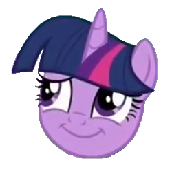 Size: 267x267 | Tagged: safe, edit, edited screencap, screencap, twilight sparkle, alicorn, pony, g4, party pooped, faic, simple background, smiling, solo, transparent background, twilight sparkle (alicorn)