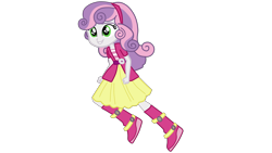 Size: 3072x1728 | Tagged: safe, artist:gmaplay, sweetie belle, equestria girls, g4, boots, clothes, running, shoes, simple background, skirt, solo, transparent background