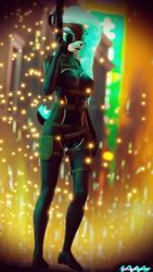 Size: 2160x3840 | Tagged: safe, artist:nyaasapphire, oc, oc only, oc:ryiah, anthro, 3d, gun, high res, shotgun, solo, weapon
