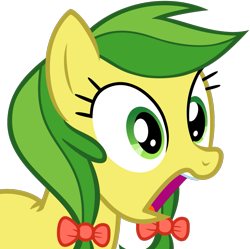 Size: 1042x1040 | Tagged: safe, artist:nano23823, apple fritter, earth pony, pony, g4, .svg available, apple family member, bow, bust, female, hair bow, mare, open mouth, shocked, simple background, solo, svg, transparent background, vector