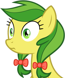 Size: 908x1087 | Tagged: safe, artist:nano23823, apple fritter, earth pony, pony, g4, .svg available, apple family member, bow, bust, eyelashes, female, hair bow, mare, simple background, solo, svg, transparent background, vector, wide eyes