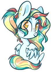 Size: 910x1200 | Tagged: safe, artist:cloud-fly, oc, oc only, pegasus, pony, chibi, female, mare, simple background, solo, transparent background