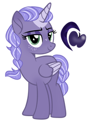 Size: 400x527 | Tagged: safe, artist:rose-moonlightowo, oc, oc only, alicorn, pony, female, mare, simple background, solo, transparent background, two toned wings, wings
