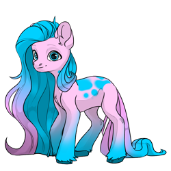Size: 1024x1024 | Tagged: safe, artist:bandwidth, oc, oc only, oc:cotton confection, earth pony, pony, female, looking at you, mare, simple background, solo, spots, transparent background