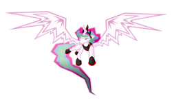 Size: 1024x640 | Tagged: safe, artist:gatesmccloud, princess celestia, alicorn, pony, cmc 10k, g4, alternate universe, clothes, corrupted, corrupted celestia, crown, crystalestia, dark magic, female, hoof shoes, horn, jagged horn, jewelry, magic, peytral, possessed, possession, queen crystalestia, regalia, shoes, simple background, solo, tiara, transparent background