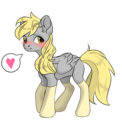 Size: 1024x1024 | Tagged: safe, artist:bandwidth, derpy hooves, pegasus, pony, g4, blushing, clothes, female, heart, looking away, mare, pet play, pictogram, simple background, sockies, socks, solo, speech bubble, transparent background
