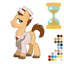 Size: 504x504 | Tagged: safe, artist:lissystrata, doctor whooves, time turner, earth pony, pony, g4, blazer, clothes, crossover, doctor who, jumper, male, necktie, panama hat, ponified, reference sheet, scarf, seventh doctor, shirt, simple background, solo, stallion, the doctor, transparent background, unshorn fetlocks