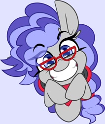 Size: 578x680 | Tagged: safe, artist:nekro-led, oc, oc only, oc:cinnabyte, earth pony, pony, adorkable, cinnabetes, commission, cute, dork, female, gaming headphones, gaming headset, glasses, headphones, headset, heart, heart eyes, looking at you, mare, meganekko, smiling, solo, wingding eyes, ych result