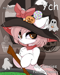 Size: 4000x5000 | Tagged: safe, artist:xsatanielx, pony, rcf community, advertisement, commission, female, hat, mare, sketch, solo, witch hat, ych example, your character here