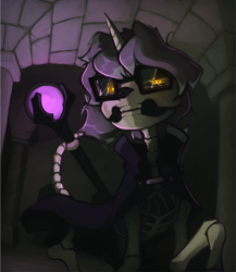 Size: 1755x2024 | Tagged: safe, artist:marsminer, oc, oc only, oc:norec, lich, pony, undead, solo, spooky