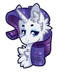 Size: 447x569 | Tagged: safe, alternate version, artist:silentwolf-oficial, rarity, pony, unicorn, g4, bust, chest fluff, ear fluff, signature, simple background, solo, transparent background