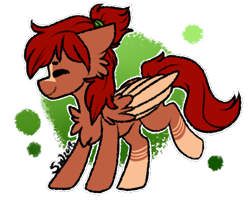 Size: 550x450 | Tagged: safe, artist:silentwolf-oficial, oc, oc only, pegasus, pony, chest fluff, ear fluff, eyes closed, pegasus oc, signature, simple background, smiling, solo, transparent background, two toned wings, wings