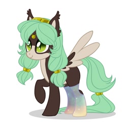 Size: 1120x1119 | Tagged: safe, oc, oc only, pegasus, pony, clothes, pegasus oc, raised hoof, simple background, socks, solo, two toned wings, white background, wings