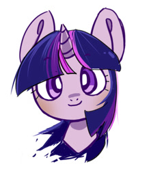 Size: 383x439 | Tagged: safe, artist:未知的生物, twilight sparkle, pony, g4, bust, female, looking at you, mare, portrait, simple background, solo, white background