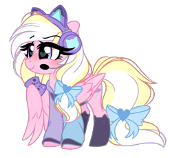 Size: 3448x3158 | Tagged: safe, oc, oc only, oc:bay breeze, pegasus, pony, alternate hairstyle, blushing, bow, cat socks, clothes, controller, cute, female, hair bow, headset, heart eyes, high res, hoodie, mare, simple background, socks, tail bow, transparent background, wingding eyes