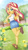 Size: 625x1130 | Tagged: safe, artist:charliexe, sunset shimmer, equestria girls, g4, armpits, ass, beautiful, bench, bracelet, breasts, bunset shimmer, butt, clothes, cute, denim skirt, feet, flower, happy, jewelry, looking at you, looking back, multicolored hair, outdoors, rear view, running, sandals, scenery, shimmerbetes, sideboob, skirt, smiling, smiling at you, stupid sexy sunset shimmer, tank top, tomboy, turquoise eyes, yellow skin