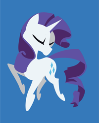 Size: 1201x1500 | Tagged: safe, artist:samoht-lion, rarity, pony, unicorn, g4, blue background, eyes closed, female, lineless, mare, minimalist, simple background, solo