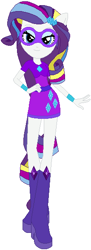 Size: 214x585 | Tagged: safe, artist:selenaede, artist:user15432, rarity, human, equestria girls, g4, base used, boots, clothes, cutie mark, cutie mark on clothes, dress, element of generosity, hand on hip, high heel boots, high heels, mask, multicolored hair, ponied up, purple dress, purple shoes, rainbow hair, rainbow power, rainbow power-ified, shoes, solo, superhero, superhero costume
