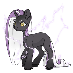 Size: 1024x1024 | Tagged: safe, oc, oc only, pony, unicorn, cheek fluff, dress up game, electricity, missing cutie mark, simple background, slit pupils, solo, transparent background