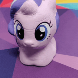Size: 382x382 | Tagged: safe, starlight glimmer, pony, g4, animated, deflation, scrunchy face, solo