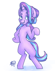 Size: 1550x2000 | Tagged: safe, artist:mannybcadavera, starlight glimmer, pony, unicorn, g4, bipedal, eyebrows, female, mare, simple background, solo, white background