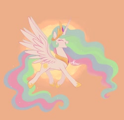 Size: 2048x1982 | Tagged: safe, artist:mn27, princess celestia, alicorn, pony, g4, cute, cutelestia, eyes closed, female, gradient background, mare, open mouth, profile, smiling, solo