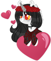 Size: 2490x2959 | Tagged: safe, artist:kurosawakuro, oc, oc only, pony, unicorn, antlers, base used, female, heart, high res, mare, simple background, solo, transparent background