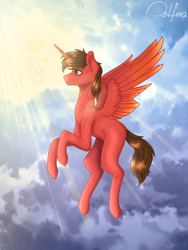 Size: 768x1024 | Tagged: safe, artist:delfinaluther, oc, alicorn, pony, alicorn oc, horn, wallpaper, wings