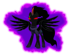 Size: 1024x768 | Tagged: safe, artist:cheezedoodle96, artist:venjix5, edit, king sombra, pony of shadows, tempest shadow, alicorn, pony, unicorn, alicornified, armor, aura, blank eyes, colored horn, corrupted, curved horn, dark aura, dark magic, eye scar, female, glowing body, glowing scar, her body has been possessed by sombra, horn, magic, mare, oh no, possessed, race swap, red eyes, scar, simple background, solo, sombra eyes, sombra's horn, spread wings, tempest gets her horn back, tempest gets her wings back, tempest with sombra's horn, tempesticorn, transparent background, well shit, wings, xk-class end-of-the-world scenario