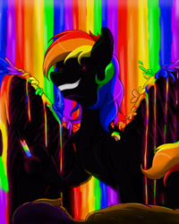 Size: 2593x3241 | Tagged: safe, artist:mixdaponies, rainbow dash, scootaloo, fanfic:rainbow factory, g4, abstract, fanfic art, high res, liquid rainbow, rainbow, spectra