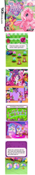 Size: 464x2312 | Tagged: safe, cheerilee (g3), pinkie pie (g3), rainbow dash (g3), scootaloo (g3), starsong, sweetie belle (g3), toola-roola, butterfly, earth pony, pegasus, pony, unicorn, g3, my little pony: pinkie pie's party, balloon, core seven, cover, cupcake, female, flower, food, heart, looking at you, mare, open mouth, stars, umbrella