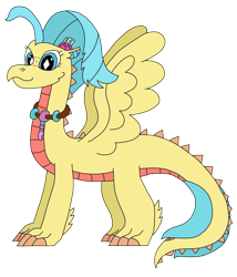 Size: 2485x2900 | Tagged: safe, artist:supahdonarudo, princess skystar, dragon, g4, my little pony: the movie, cute, dragoness, dragonified, female, flower, high res, jewelry, necklace, simple background, skyabetes, species swap, transparent background
