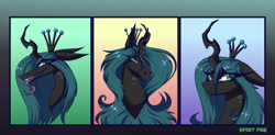 Size: 7500x3700 | Tagged: safe, artist:celes-969, queen chrysalis, changeling, changeling queen, g4, crown, female, jewelry, regalia, style