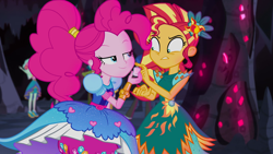 Size: 1920x1080 | Tagged: safe, screencap, captain planet, flash sentry, lyra heartstrings, pinkie pie, sunset shimmer, equestria girls, g4, legend of everfree - bloopers, my little pony equestria girls: legend of everfree, food, marshmallow